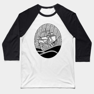 Smooth Seas (Black) Baseball T-Shirt